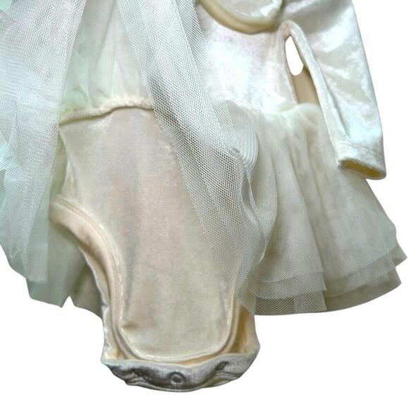 Baby Gap Ivory Velvet Long Sleeve Bodysuit Tutu Dress & Headband 3-6 Months NEW - Picture 7 of 10